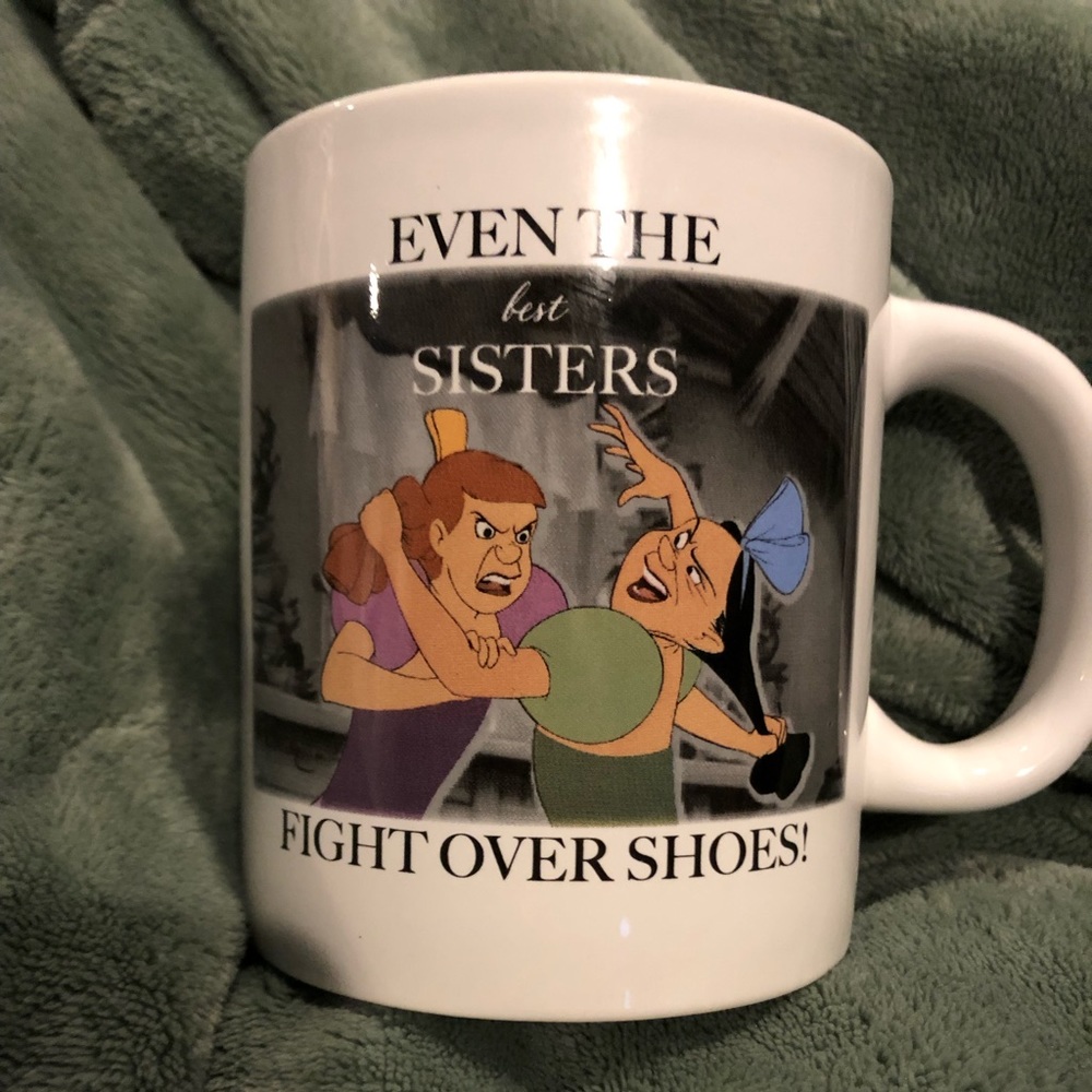 NWT Disney Cinderella Meme Sisters Fight 16 oz. Ceramic Mug